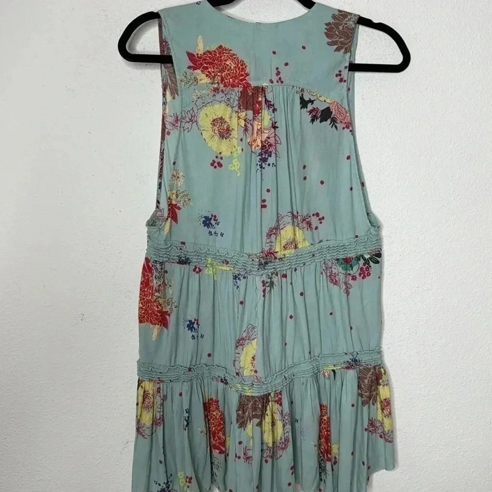 Free People Blue Purple Haze Boho Tunic Tank Top S - Picture 2 of 4